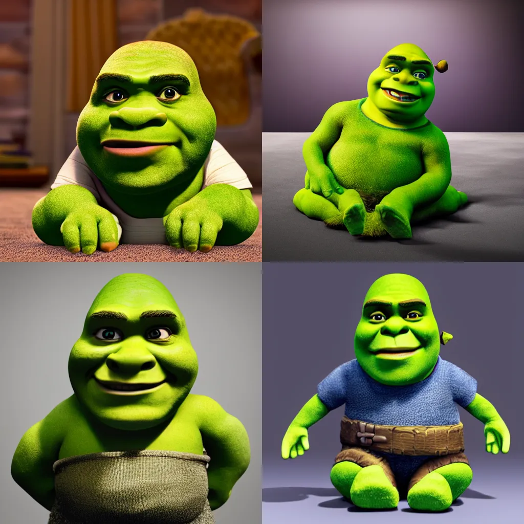 Prompt: Commercial Photo Of A Shrek Plushie, 8K, Photorealistic