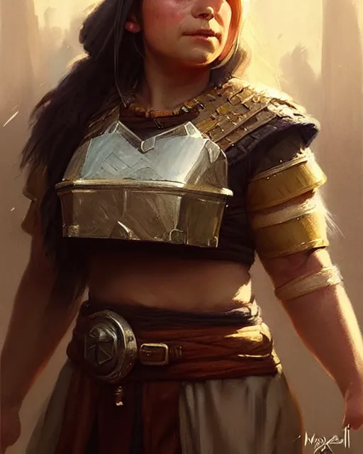 Prompt: a female dwarf chieftes | | realistic shaded, fine details, realistic shaded lighting poster by greg rutkowski, magali villeneuve, artgerm, jeremy lipkin and michael garmash and rob rey