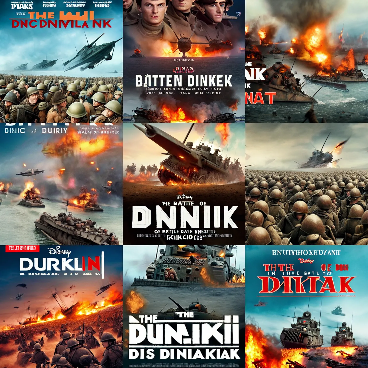 Prompt: the battle of Dunkirk by Disney Pixar