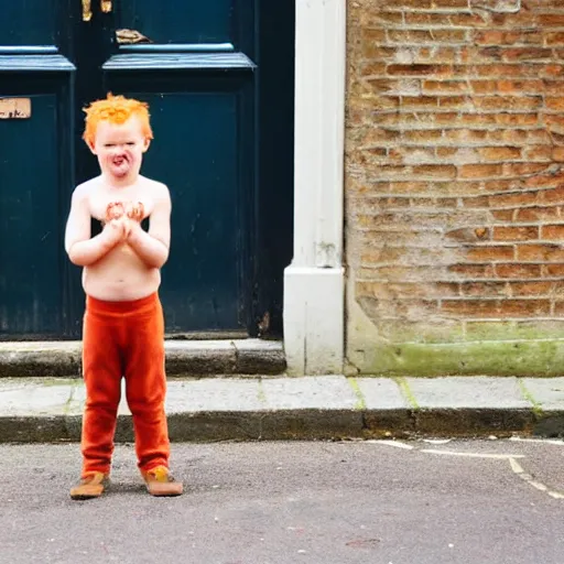 Prompt: ginger twin boys on South London street