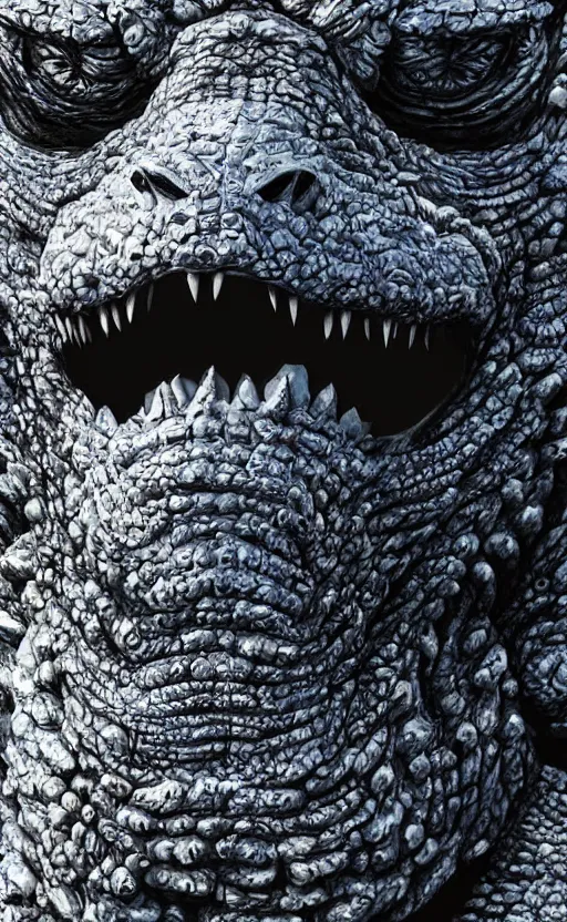 Prompt: highly detailed portrait photograph of godzilla, photo - realism, high definition, insane detail,