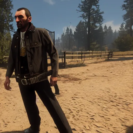 Prompt: Niko Bellic in Red Dead Redemption 2