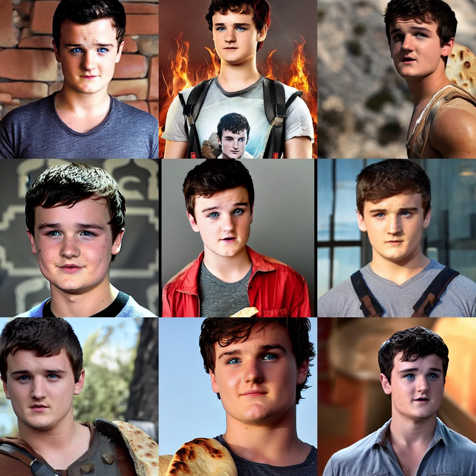 Prompt: a pita bread as josh hutcherson