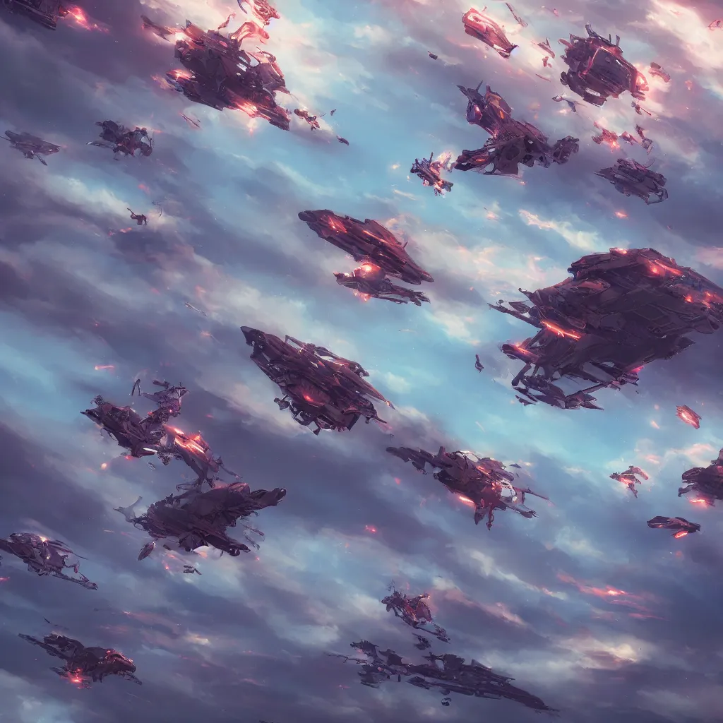 Prompt: spawning of autonomous worlds with chimeras flying int he sky, highly detailed, excellent composition, cinematic concept art, dramatic lighting, trending on artstation, 4 k, aya takano color style, digital art, vivid colours,