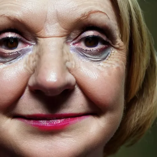 Image similar to a portrait of a lizard - person, reptilian, scales, photorealistic, ( ( liz truss ) )