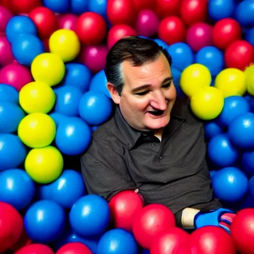 Image similar to Ted Cruz stuck inside a ball pit