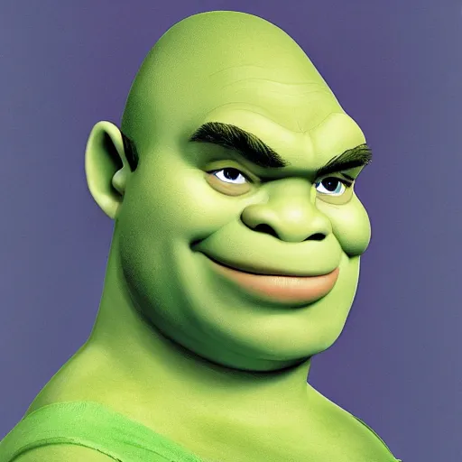 Image similar to Michelangelo painting of Shrek, from the Pixar movie Shrek