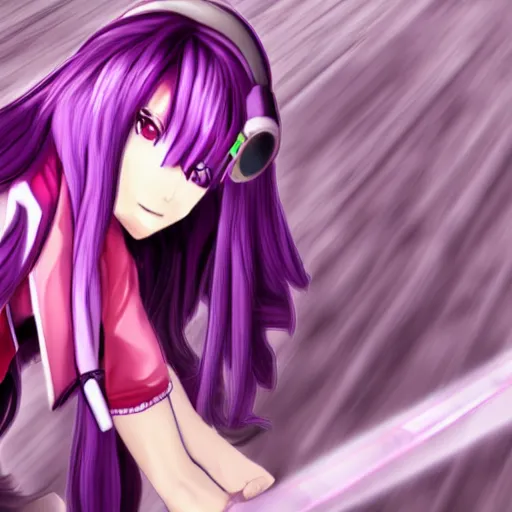 Image similar to Reisen Udongein Inaba, Purple long hair, touhou project 4k