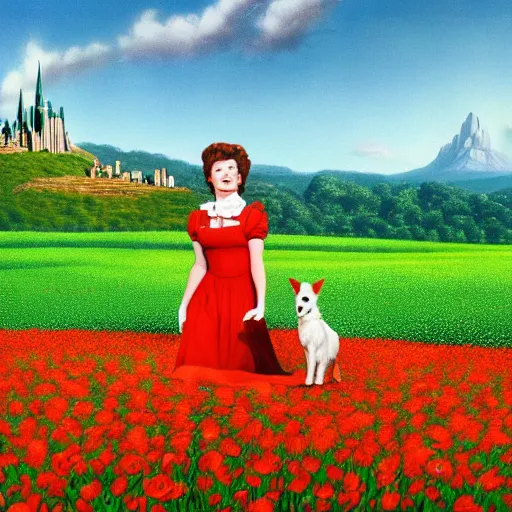 judy garland as dorothy in wizard of oz with her dog | Stable Diffusion |  OpenArt