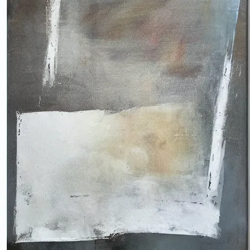 Image similar to abstract expressionist minimalist painting, interesting relationship within the composition, gestural lines, minimalism, white sketchbook style, paint on canvas, power washed texture, masterpiece, by secundino hernandez