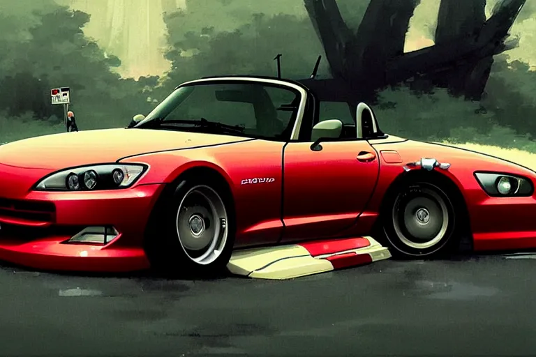 Prompt: honda s 2 0 0 0 e kei van, painted by greg rutkowski makoto shinkai takashi takeuchi studio ghibli, akihiko yoshida 2 0 0 1 space odyssey