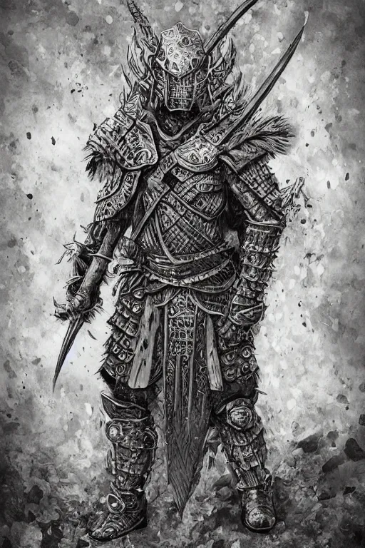 Image similar to human warrior wearing tree themed armour, symmetrical, highly detailed, digital art, sharp focus, trending on art station, kentaro miura manga art style