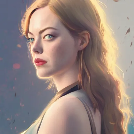 Image similar to fashion model emma stone ,digital art photorealistic art by greg rutkowski by wlop high detail comic sharp vector lineart dramtic lighting artstation by trevor henderson by rossd raws cinematic dramatic