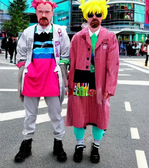 Image similar to walter white!!!, dressed in harajuku style