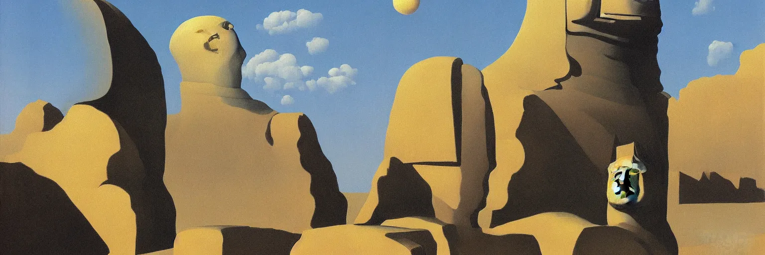 Image similar to sphinx painting magritte