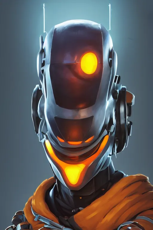 Image similar to epic mask helmet robot ninja portrait stylized as fornite style game design fanart by concept artist gervasio canda, behance hd by jesper ejsing, by rhads, makoto shinkai and lois van baarle, ilya kuvshinov, rossdraws global illumination radiating a glowing aura global illumination ray tracing hdr render in unreal engine 5