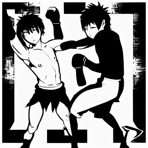 Prompt: Hajime no Ipo boxing peekaboo fighting style