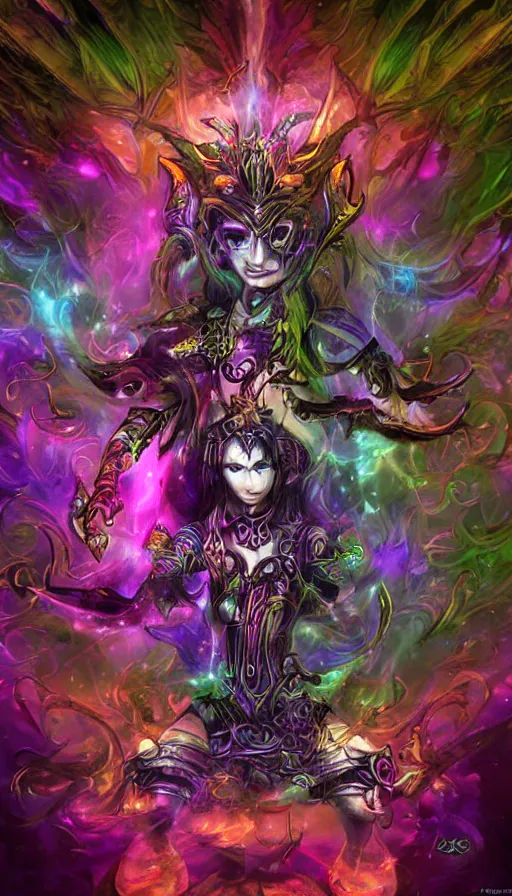 Prompt: psytrance artwork, from guild wars