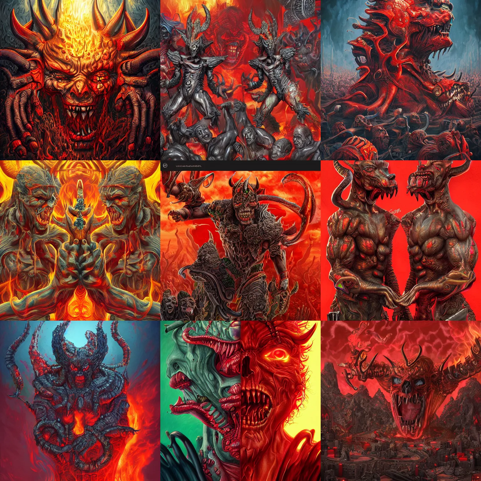 Prompt: hell is real and devil is here trending on artstation highly detailed vibrant