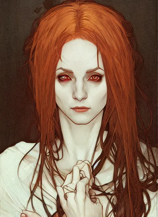 Image similar to portrait of nosferatu, illustration, art by artgerm and greg rutkowski and alphonse mucha