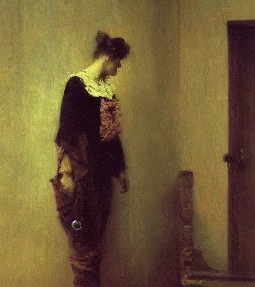 Image similar to high quality high detail painting by ilya repin, unexpected visitor, hd