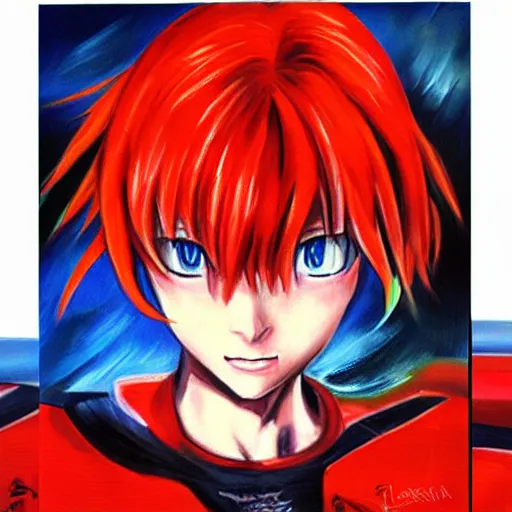 Image similar to Asuka Langley Soryu oil painting