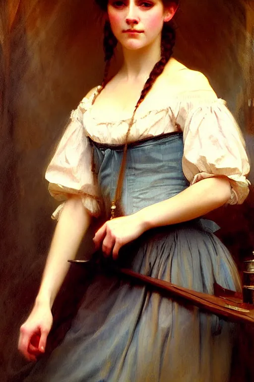 Image similar to soft colorsphotograph imax and solomon joseph solomon and richard schmid and jeremy lipking victorian loose genre loose painting full length portrait painting of pretty barmaid pirate wench disney