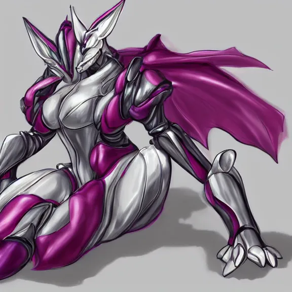 Image similar to very close up foot pov shot, detailed foot shot, paw art, hyperdetailed elegant beautiful stunning hot anthropomorphic mecha female dragon, laying down showing quality mecha dragon feet at camera, furry paw, anthro paw, dragon paw, beans, sharp silver armor fuchsia skin, sleek legs, warframe fanart, furaffinity, deviantart, ekasportal