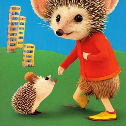 Image similar to a hedgehog character from a richard scarry book