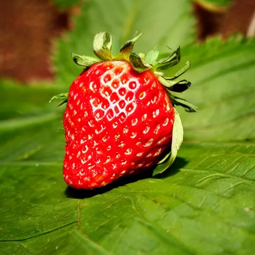 Prompt: a strawberry with eyes instead of pips, photography, hd - n 9