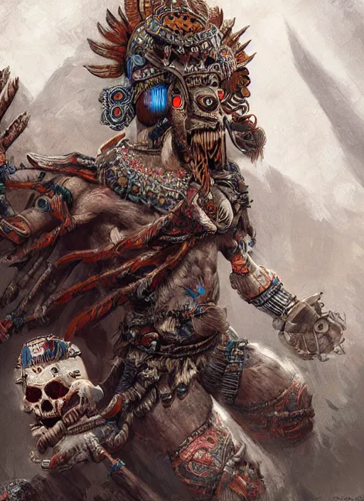 Image similar to digital _ painting _ of _ ah puch mayan god of death _ by _ filipe _ pagliuso _ and _ justin _ gerard _ symmetric _ fantasy _ highly _ detailed _ realistic _ intricate _ port