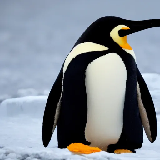 Image similar to steve bannon in a penguin costume