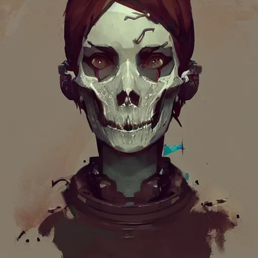 Image similar to skullrobot, style game life is strange of square enix, trending on artstation, painted by greg rutkowski, render with game the last of us parte ii details