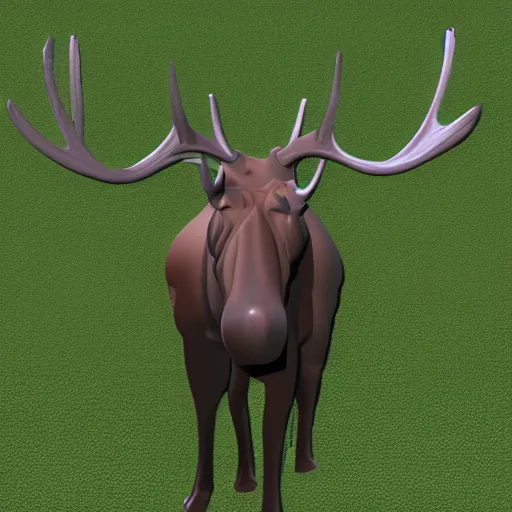 Image similar to i designed my 3 d model of a moose in cad, the textures are very low resolution but i am proud of what i accomplished