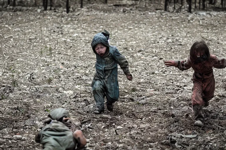 Image similar to photo of kids playing hide and seek in chernobyl, 4k