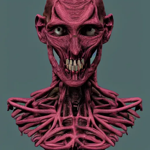 Prompt: digital art of a body horror human created by trevor henderson and tyedied