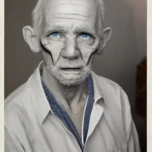 Prompt: a very ugly blue eyed old man