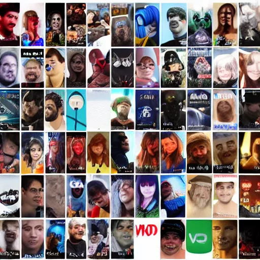 Prompt: collage of all the content creators who use nexus. gg to earn money from playing video games