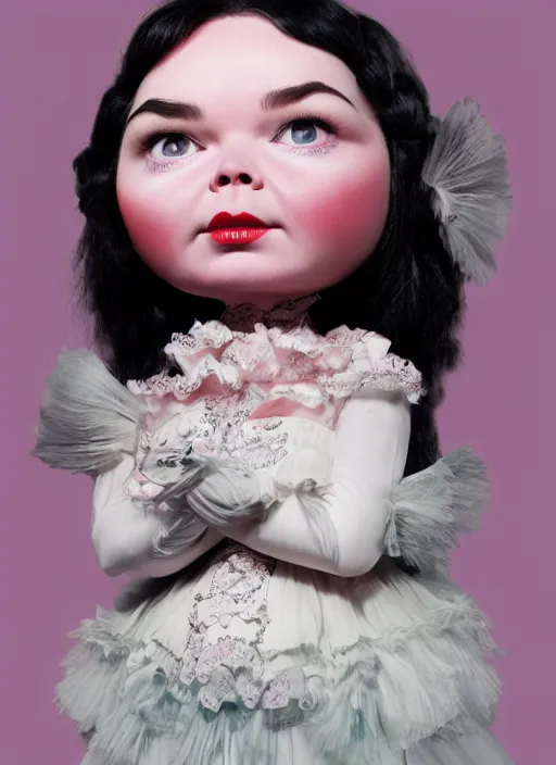 Image similar to bjork as a mark ryden doll, detailed digital art, trending on Artstation