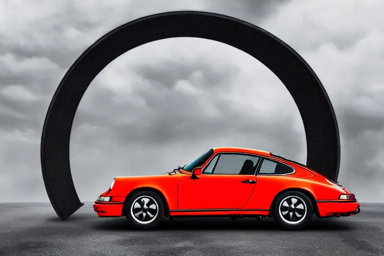 Prompt: porsche 911 entering a stargate. photorealistic 4k