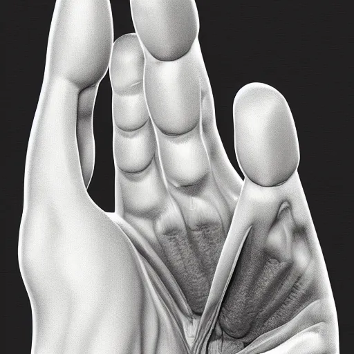 Prompt: anatomic study of an anthropomorphic fox hand with claws, anatomy hand study close up, digital art