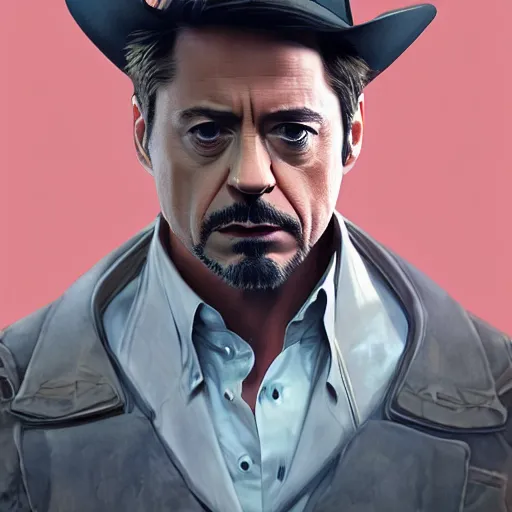 Prompt: Robert Downey Jr in Westworld, hyperdetailed, artstation, cgsociety, 8k