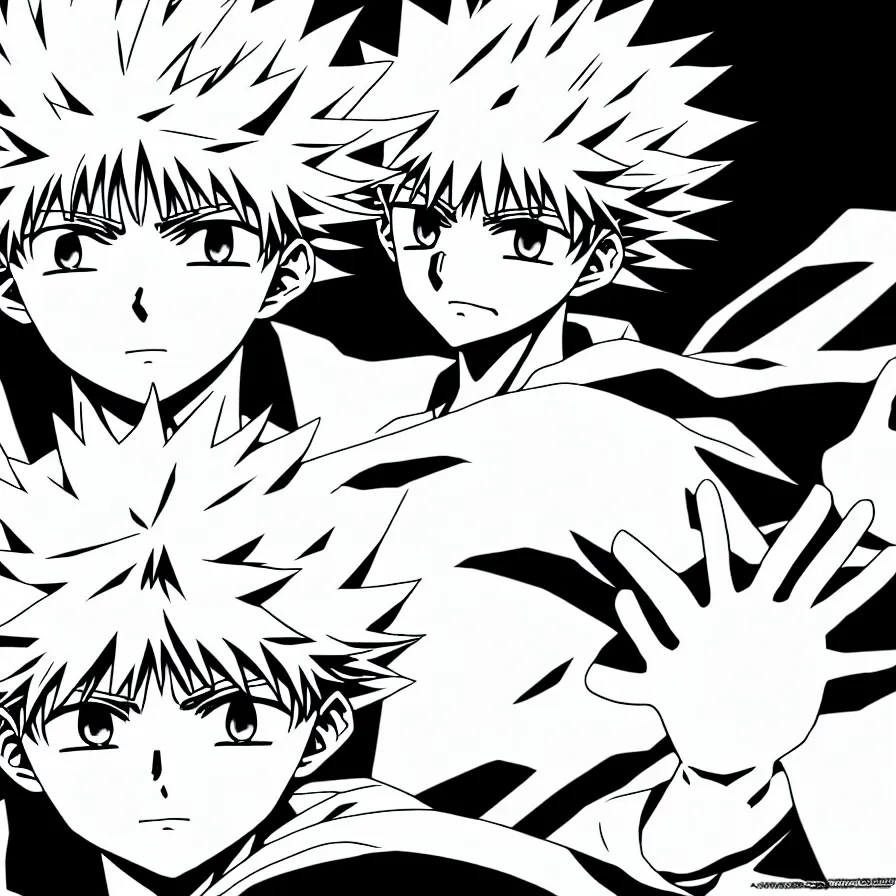Image similar to killua zoldyck, 4 k resolution, comic style ， by miura kentaro, ultra detailed,
