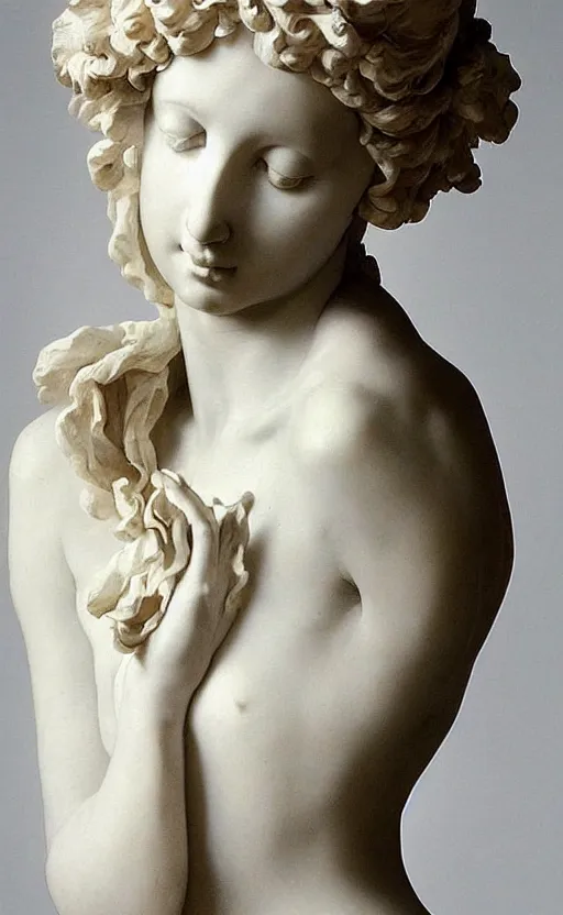 Image similar to “ a beautiful detailed elegant female figure sculpture by bernini in 1 9 th century ”