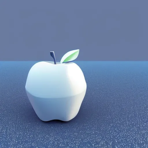 Image similar to a 3D apple made of polygons, virtual apple, polygonal apple, floating in a dark blue void of particles, 4k detailed, 8k