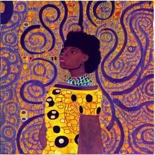 Image similar to African women Gustav Klimt art