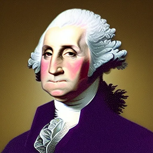 Prompt: george washington with a purple mohawk