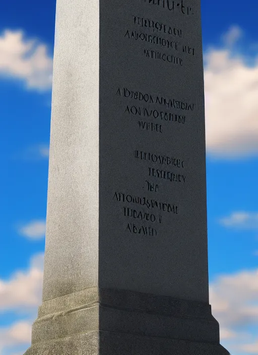 Image similar to monument with the text за абобу, hyperrealism, no blur, 4 k resolution, ultra detailed