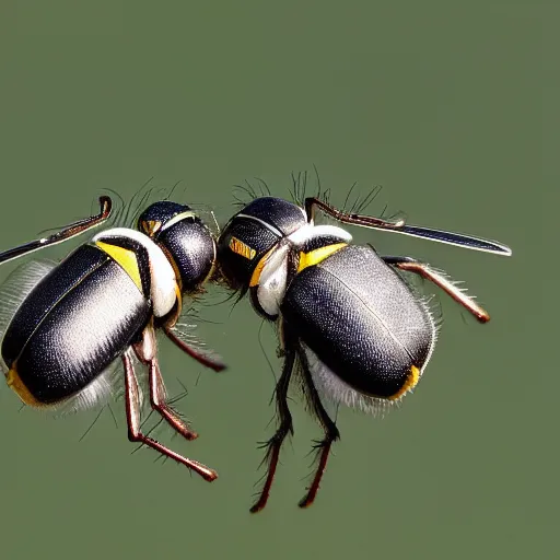 Image similar to kung fu flies fighting with each other, macro, canon eos