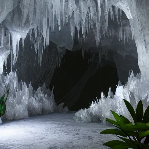 Prompt: overgrown cave made of white paper, crystal lighting, mystical, hyperrealistic, 4 k, unreal engine, highly detailed, dramatic lighting, magical,